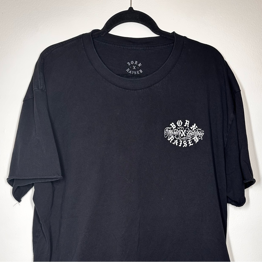 BORN X RAISED Black Short Sleeve Tee with Subtle Logo